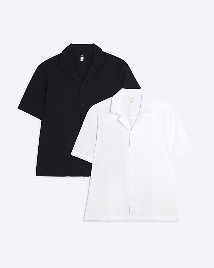 Black and white 2 pack Seersucker Shirt
