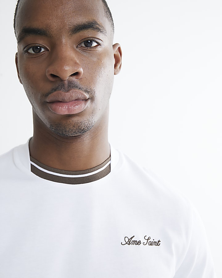 White Regular Fit Ame Saint T-Shirt