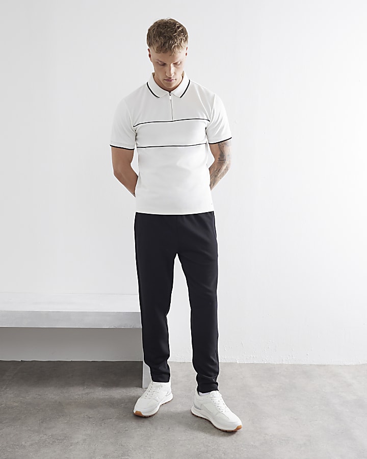 Black Twill Slim Fit Joggers