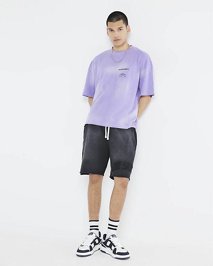 Purple Regular Fit Palais Dept Washed T-Shirt