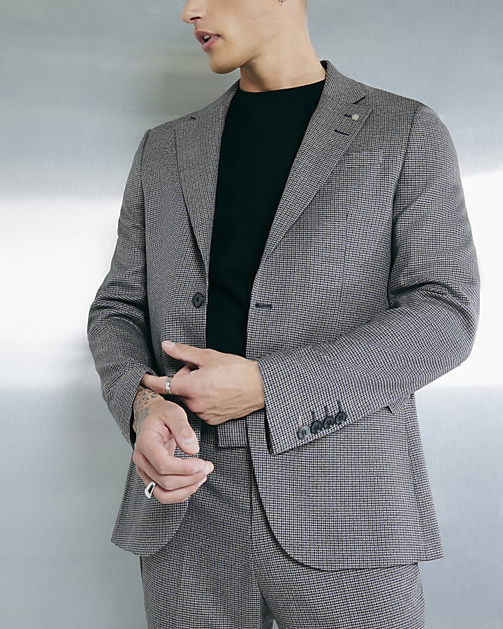 Brown Tailored Fit Suit Jacket