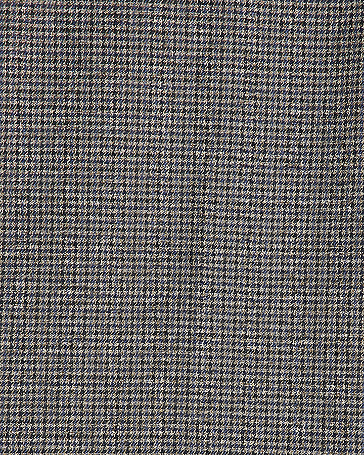 Brown Tailored Fit Check Suit Trousers
