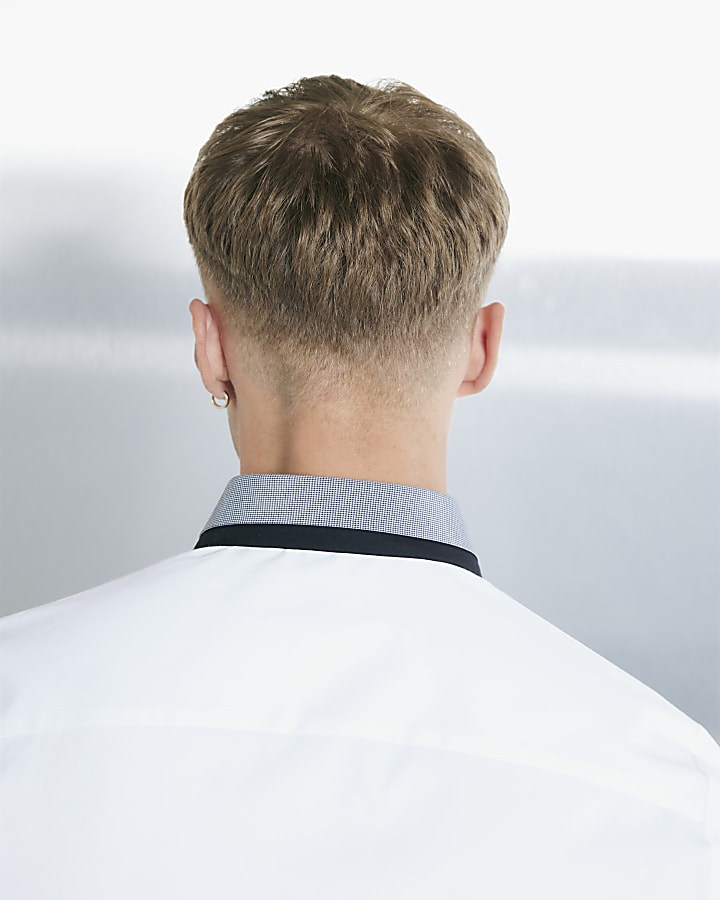 White Long Sleeve Double Collar Shirt