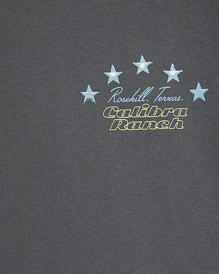 Grey Oversized Rose Hill Raglan T-Shirt