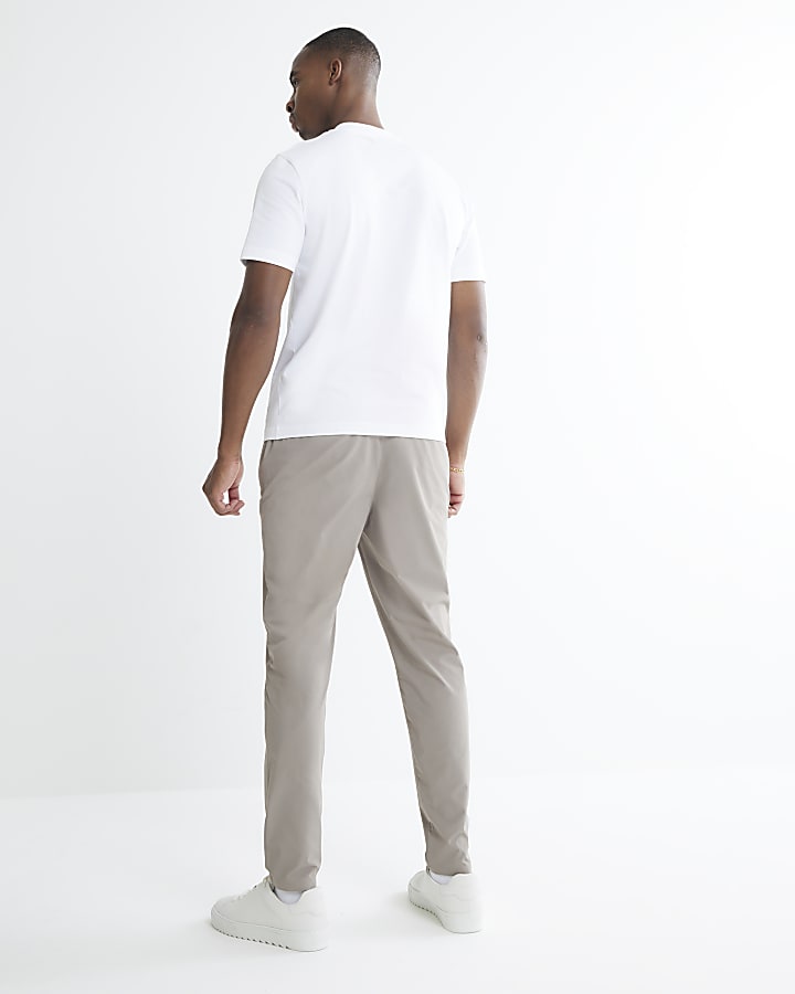 Beige Skinny Fit Chino Trousers