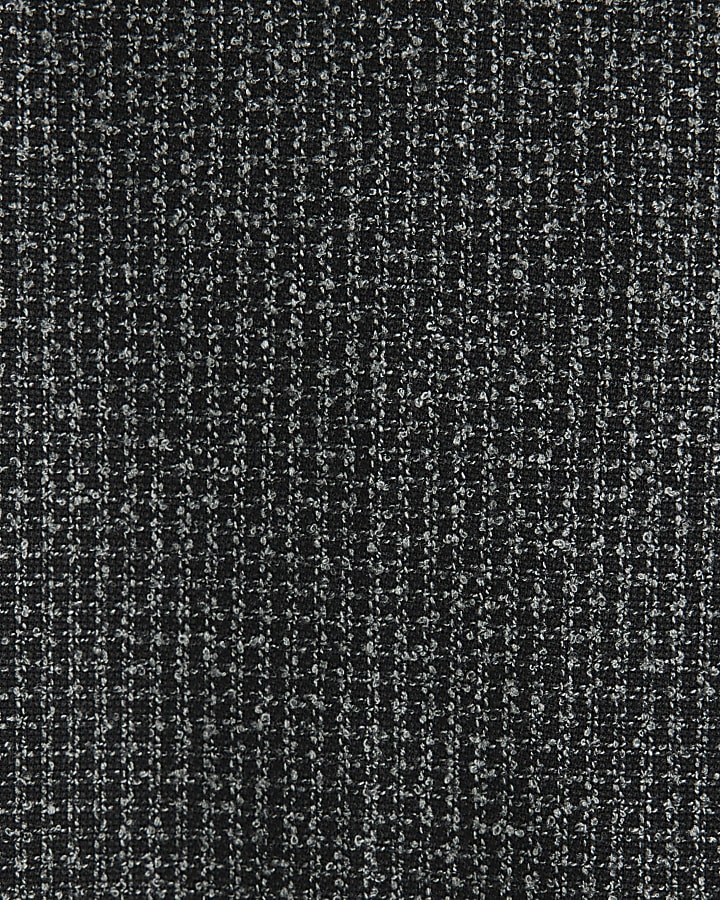 Grey Tailored Fit Textured Check Suit Trouser