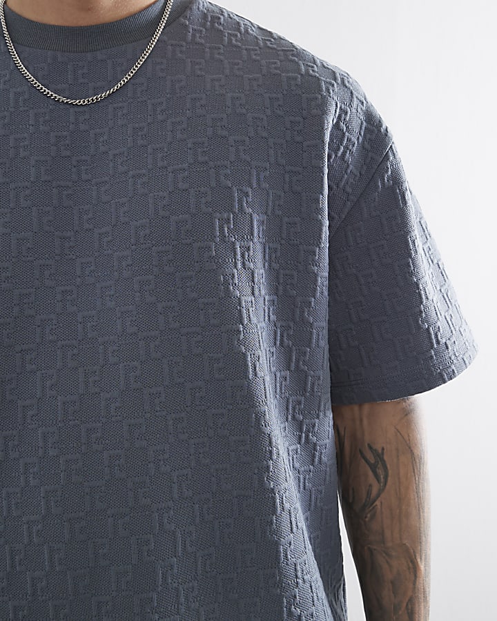 Grey Short Sleeve Monogram T-Shirt