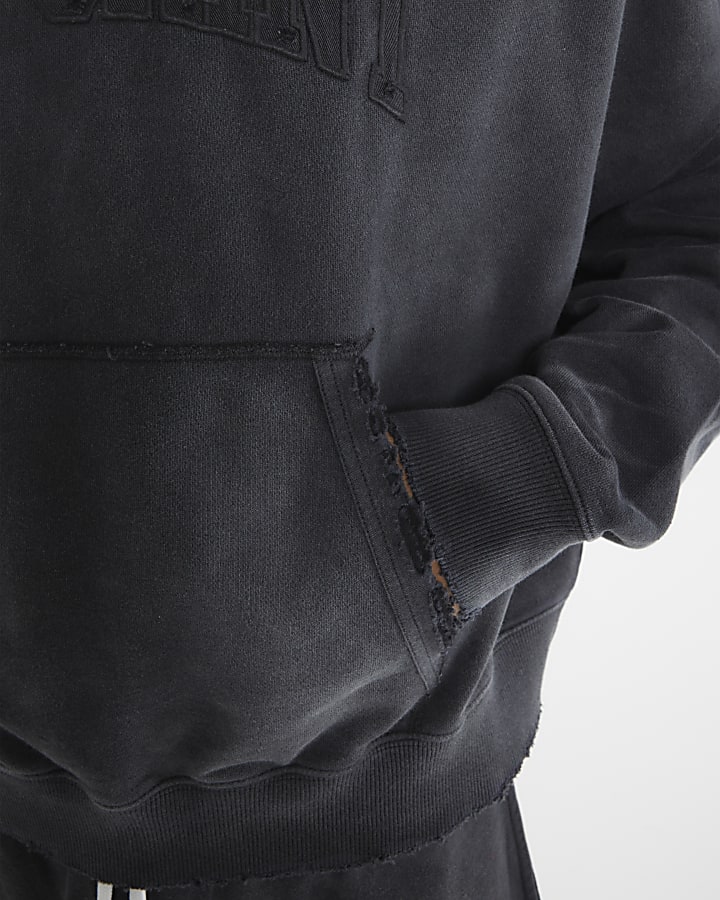 Black Ame Saint Washed Hoodie