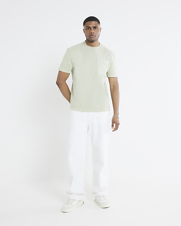 Green Regular Fit Washed T-Shirt