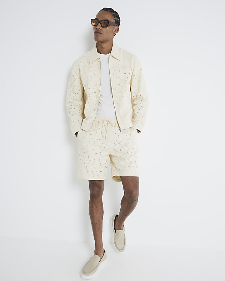 Cream Broderie Shorts