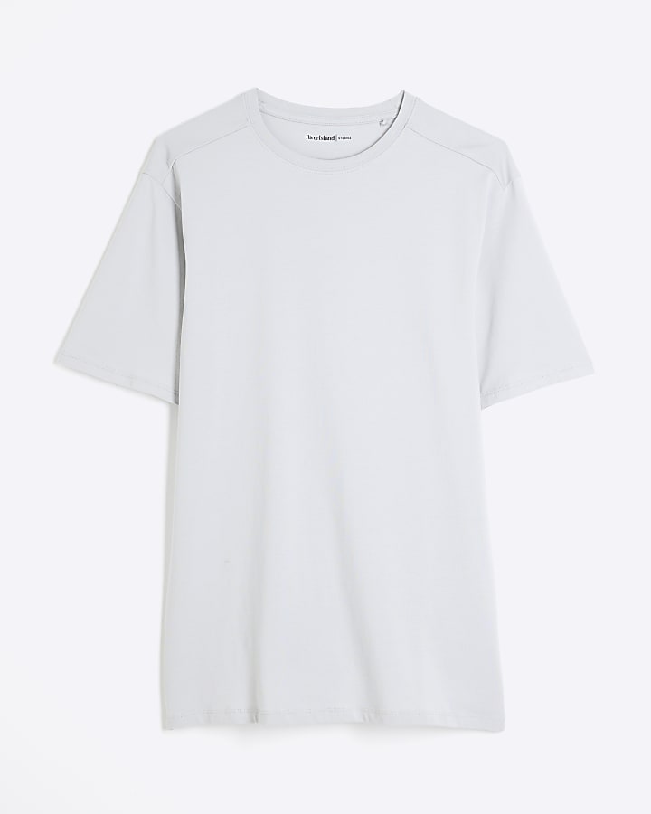 Grey Muscle Fit Short Sleeve T-Shirt