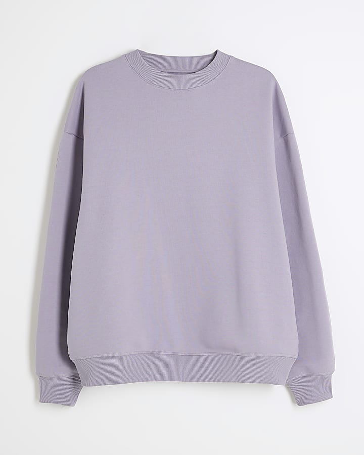 Purple Oversized Essentials Sweatshirt