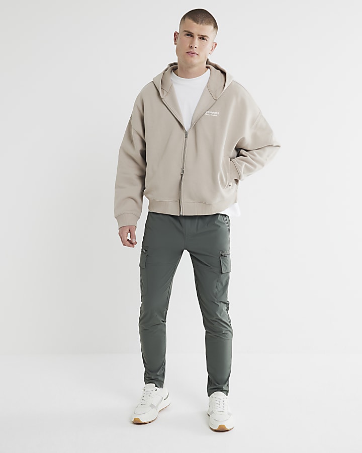Green Skinny Fit Cargo Trousers