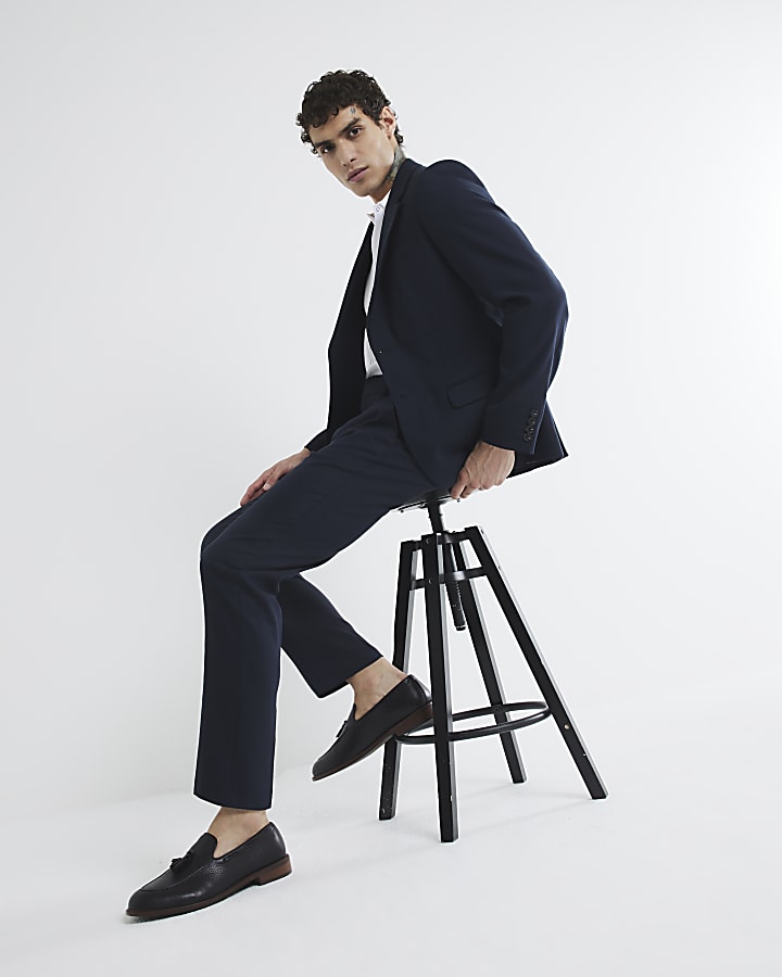 Navy Stretch Skinny Fit Suit Jacket
