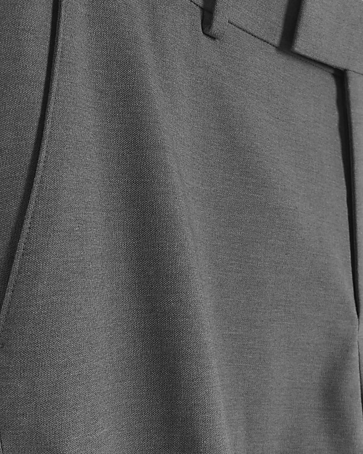 Grey Stretch Slim Fit Suit Trousers