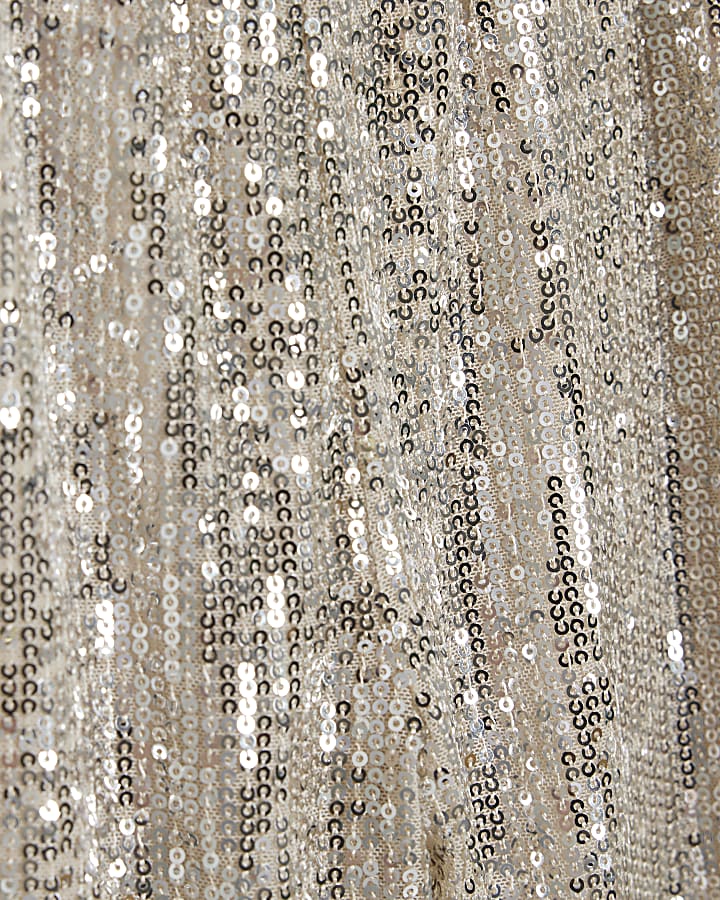 Mini Girls Silver Sequin Trousers Set