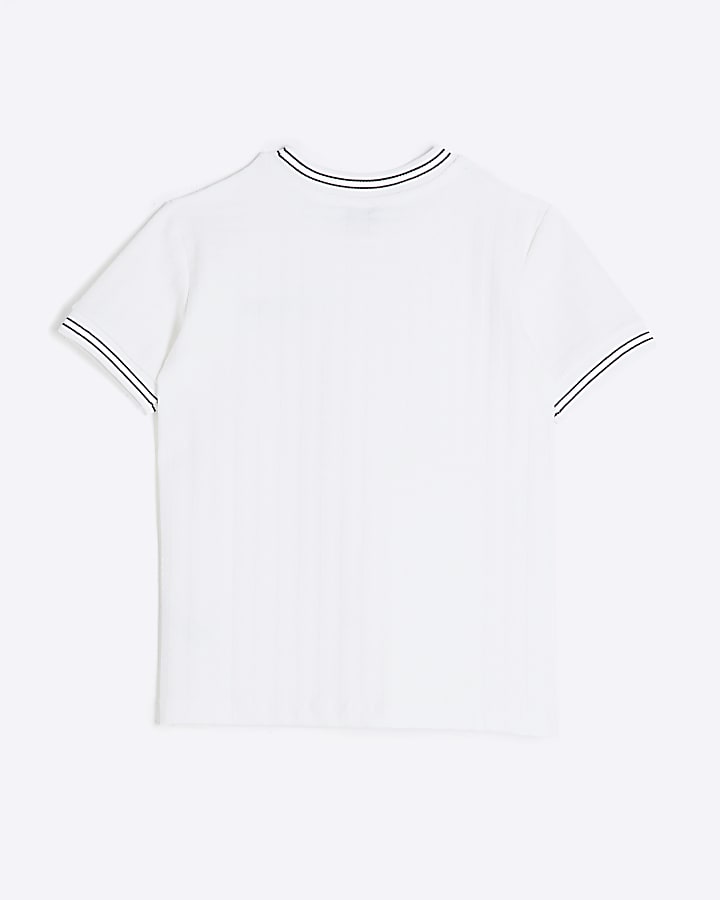 Boys White Les Amis Texture T-Shirt
