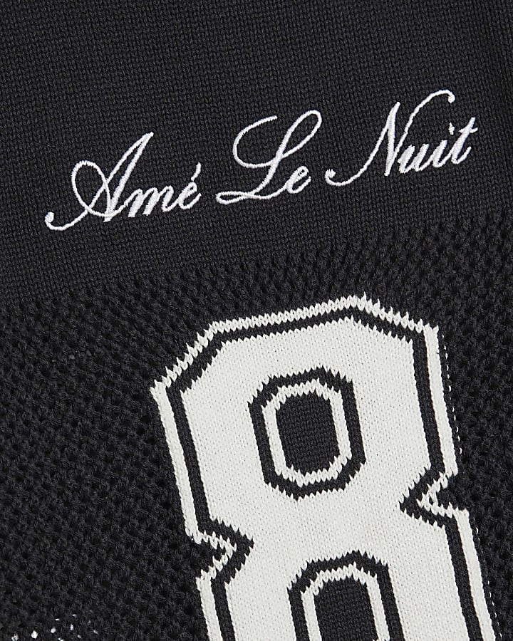 Mini Boys Black Football T-Shirt Set