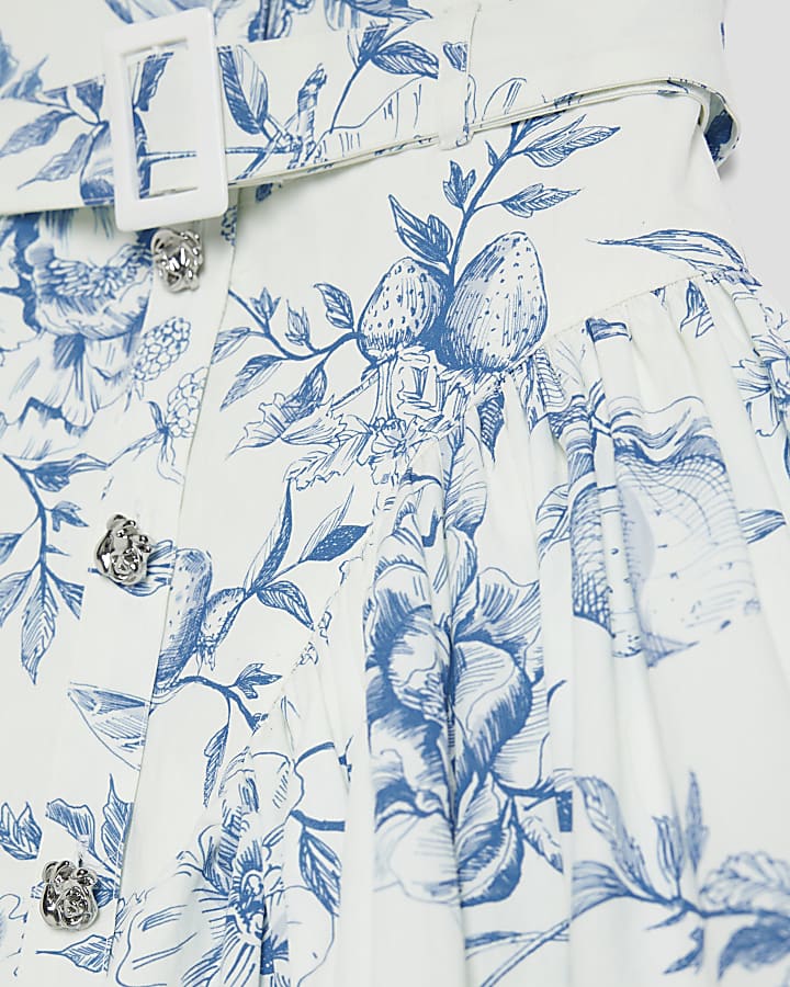 Girls Blue Prom Shirt Dress