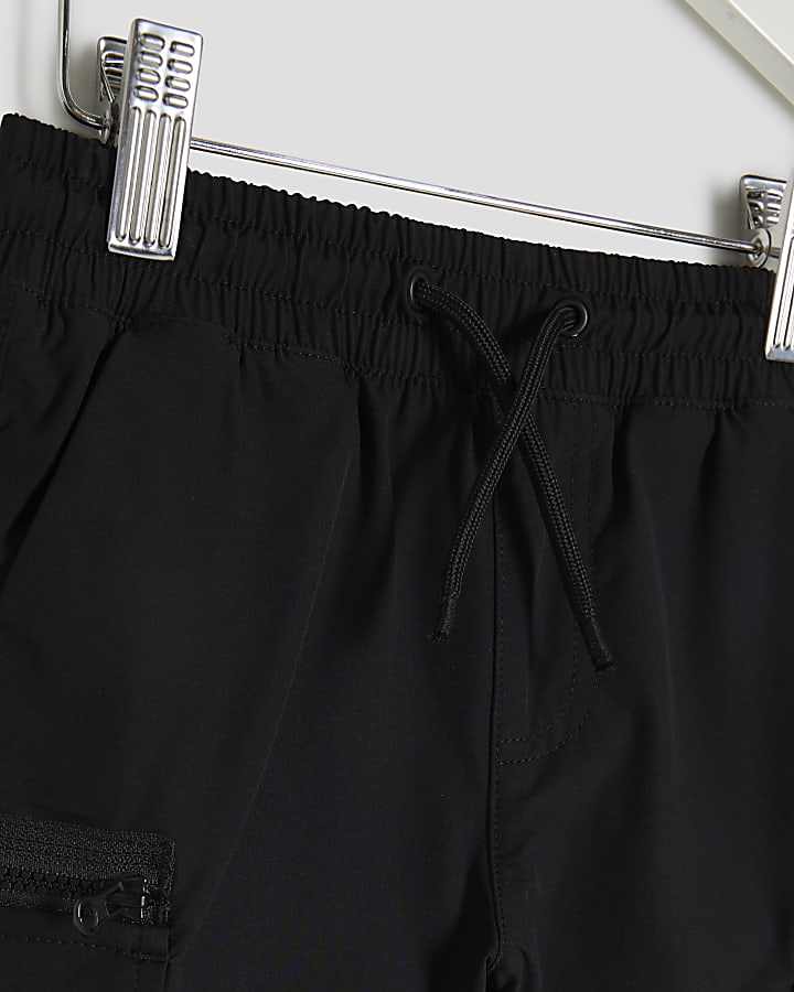 Mini Boys Black Cargo Shorts