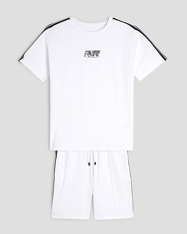 Boys Ecru RR Taped T-shirt Set