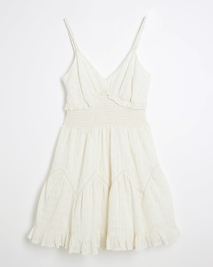 White Frill Mini Dress