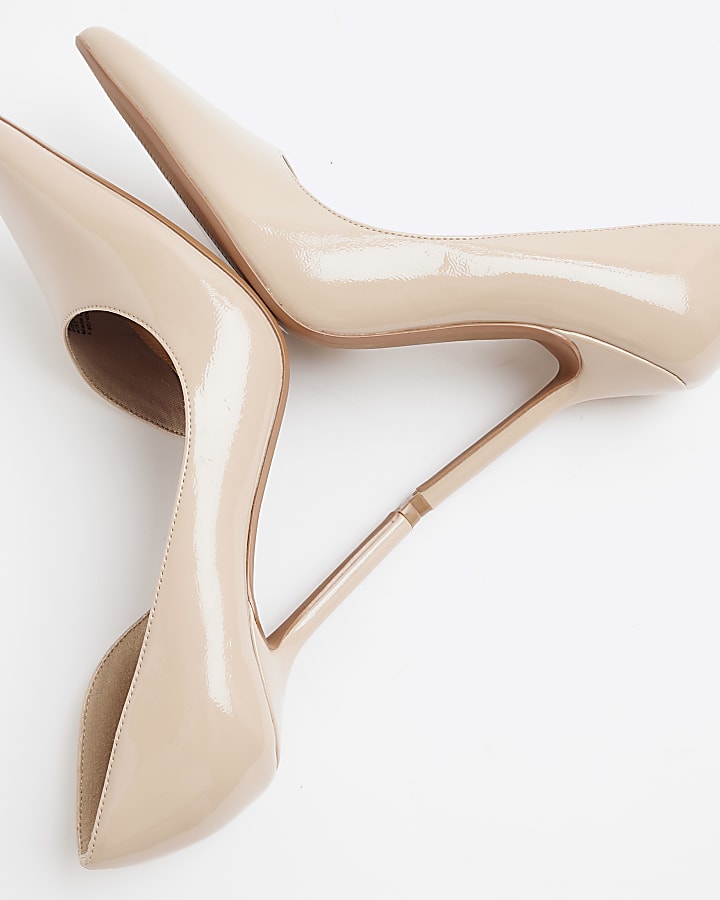 Beige Pointed Toe Court Heels