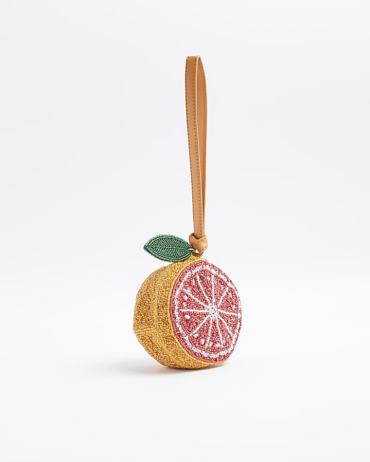 Orange Premium Beaded Grapefruit Bag