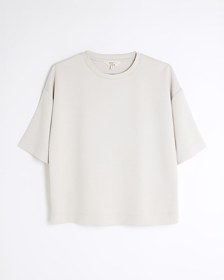 Cream Premium Short Sleeve Boxy T-shirt