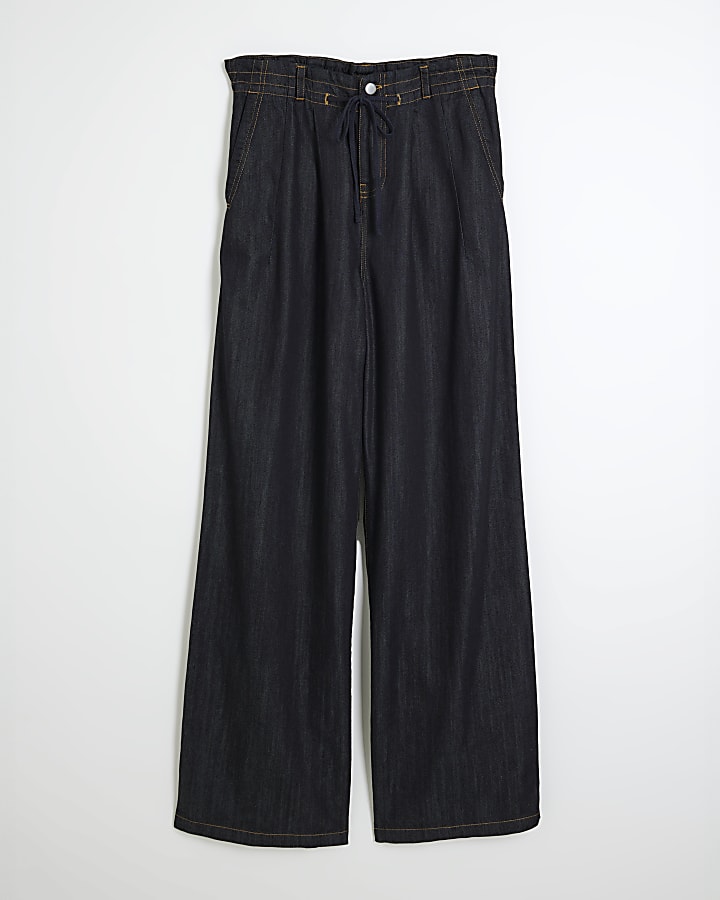 Blue Wide Leg Pyjama Style Jeans