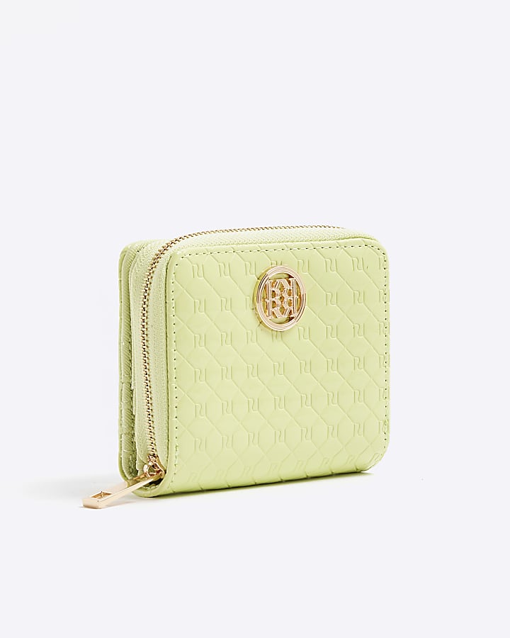 Green Monogram Embossed Mini Purse