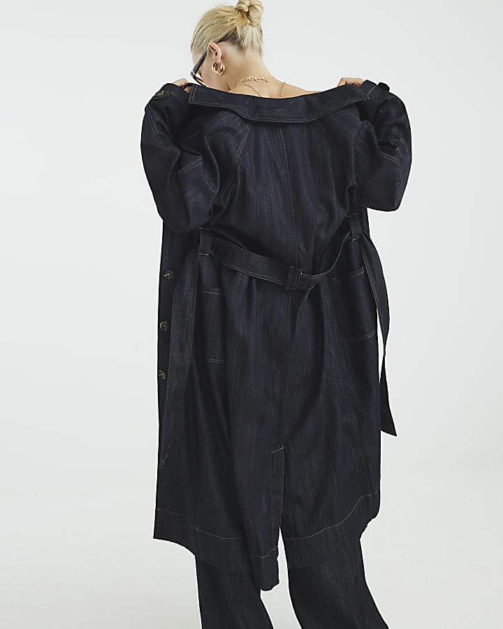 Blue Denim Trench Coat