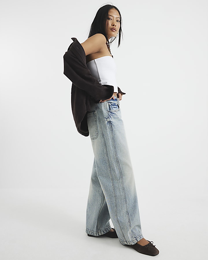 Petite Blue Balloon Jeans