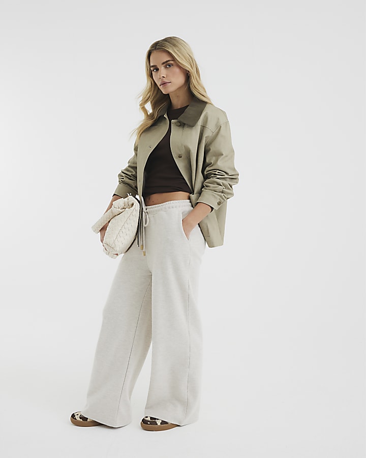 Petite Beige Cosy Wide Leg Trousers