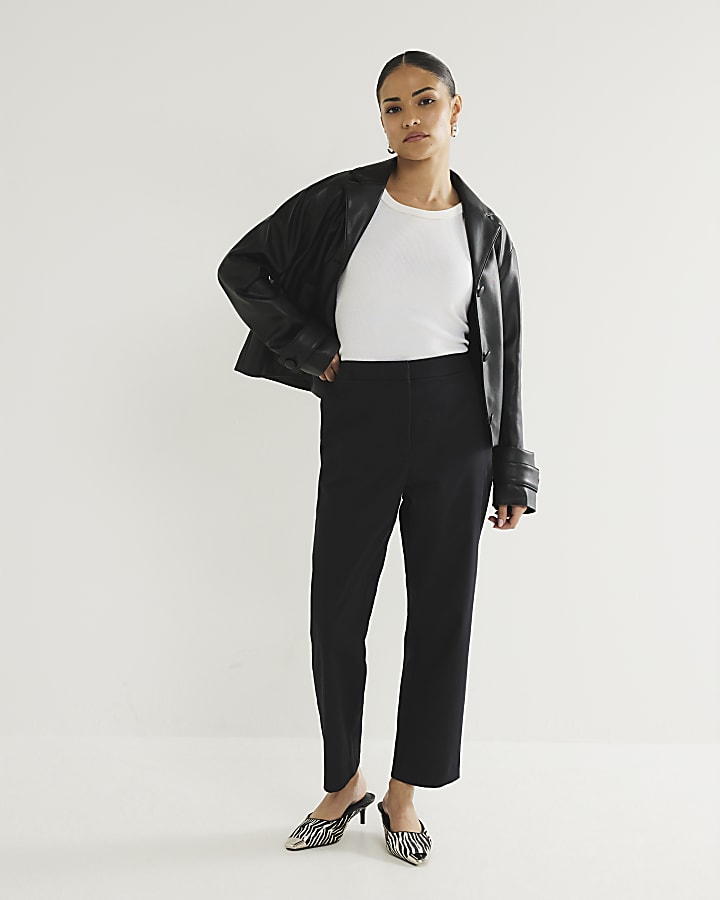 Petite Black Slim Cigarette Trousers