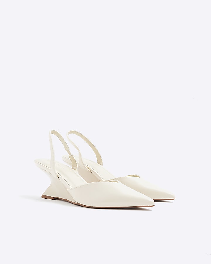 Cream Wedge Court Heels