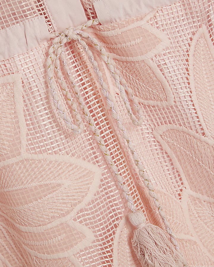 Pink Cutwork Playsuit