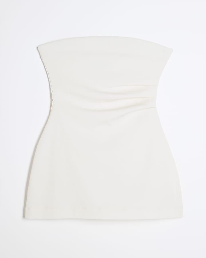 Cream Sleeveless Drape Bandeau Top