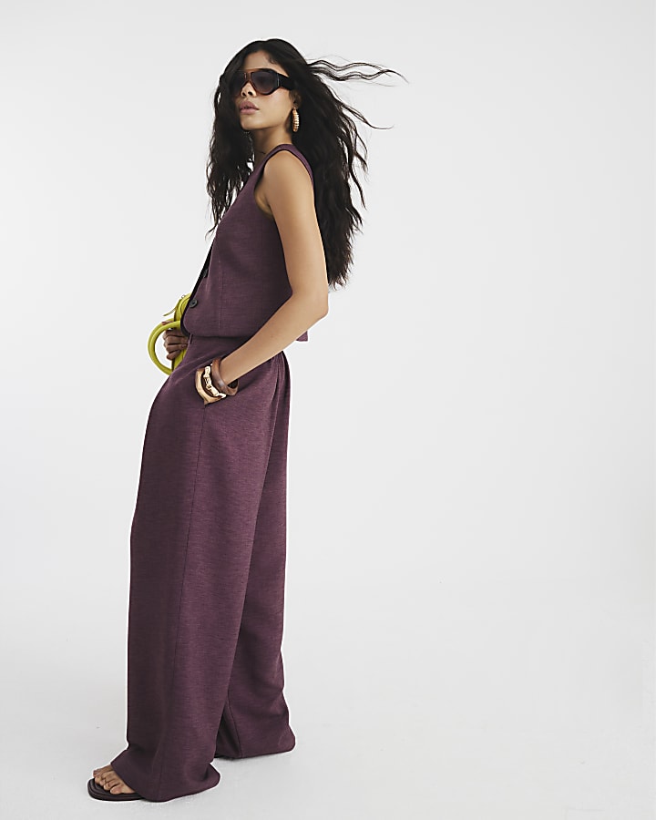 Purple Wide Leg Trousers