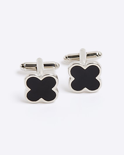 Black Flower Inlay Cufflinks