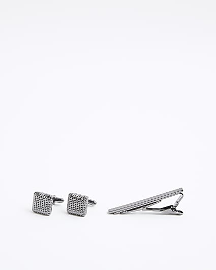 Black Bobble Cufflink Set