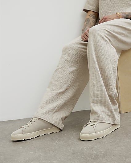 Stone Premium Suede Shark Tooth Sole Trainers