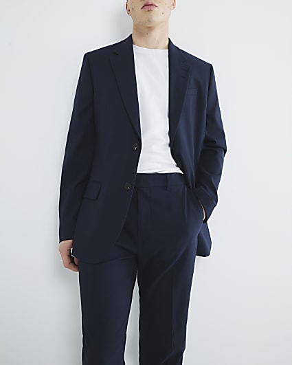Navy Tailored Suit Trousers