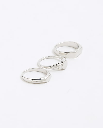 Silver Pack of 3 Rings