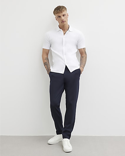 Navy Slim Fit Trousers