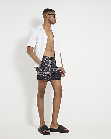 Black Bandana Swim Shorts