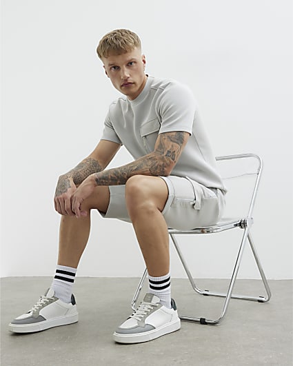 Grey Short Sleeve Slim Fit Pocket T-shirt