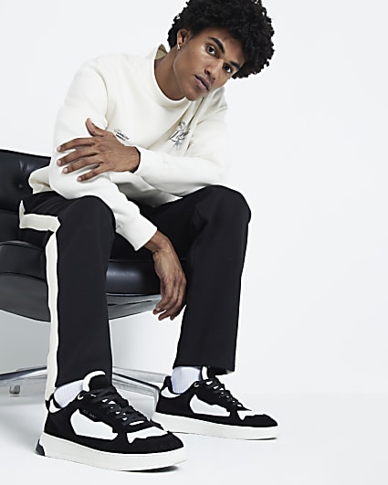 Black Premium Suede Lace Up Trainers