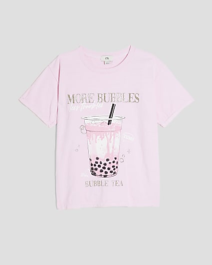 Girls Pink Glitter More Bubbles T-Shirt