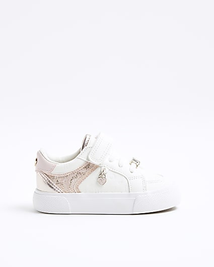 Mini Girls White Monogram Trainers
